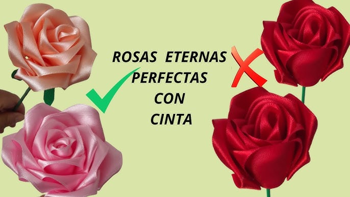 🎉🎉✿Rosa Eterna de Cinta Satinada✿😉✿ Creaciones Samadith/DIY ✿🎉🎉 