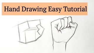 How to draw hand/hands for beginners Hand drawing basics easy step by step tutorial with pencil.