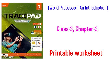 Class-3 Word Processor - An Introduction Trackpad Ver 4.0 B-3 2023 Download Printable Worksheet