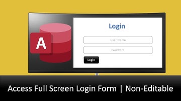 MS Access Login Page with login function | Full Screen | Non Editable | 2023