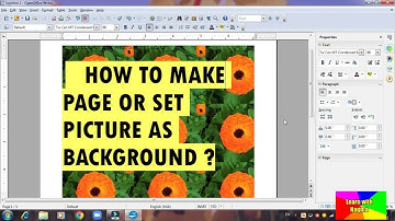 How to set a picture as a background in Open Office Writer ?