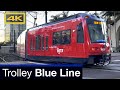 San diego trolley blue line santa fe depot to e street station siemens s700 4k train ride