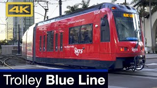 San Diego Trolley Blue Line, Santa Fe Depot to E Street Station, Siemens S700, 4K Train Ride