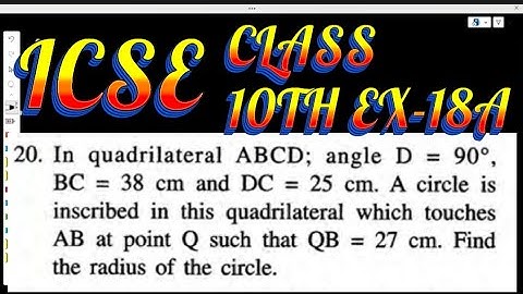 Icse Selina | Exercise 18A Q-20 |ICSE Class 10