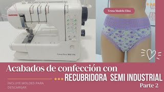 COMO COSER ENCAJE ELÁSTICO A TRUSA CON RECUBRIDORA SEMI INDUSTRIAL moldesgratis diy