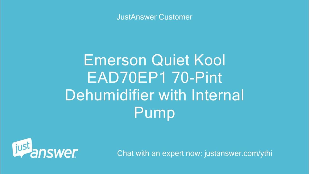 Emerson Quiet Kool Dehumidifier displays code E3. Unplugged YouTube