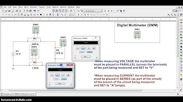Multisim 12 - Place DMM to Measure Voltage and Current