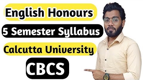 English Honours 5 Semester Syllabus of Calcutta University CBCS | SKS SIR