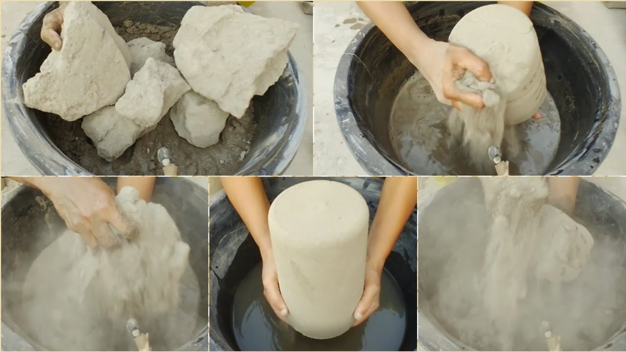 ASMR🌪️soft powdery dust👌soft dusty silky💞crumble in water+past play ...