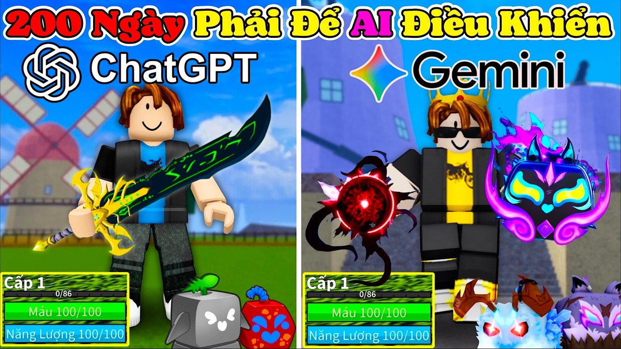 [BloxFruit] 200 Ngày Bị AI Điều Khiển Phải Mua Tất Cả Trái Xịn Thức Tỉnh Tất Cả Bằng AI