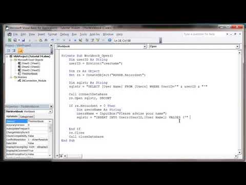 Excel 2010 VBA Tutorial 75   ADODB   SQL INSERT