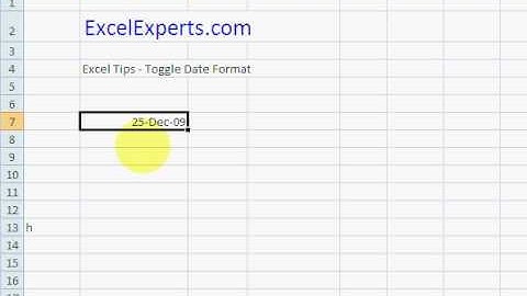 ExcelExperts.com - Excel Tips - Toggle Date Format