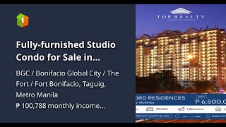 Fully-furnished Studio Condo for Sale in Stamford Residences