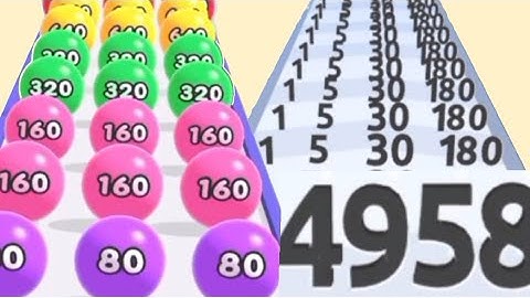 8 Minutes Satisfying New Gameplay Math Games - Merge Master Number Vs Ball Master | Relaxing Games
