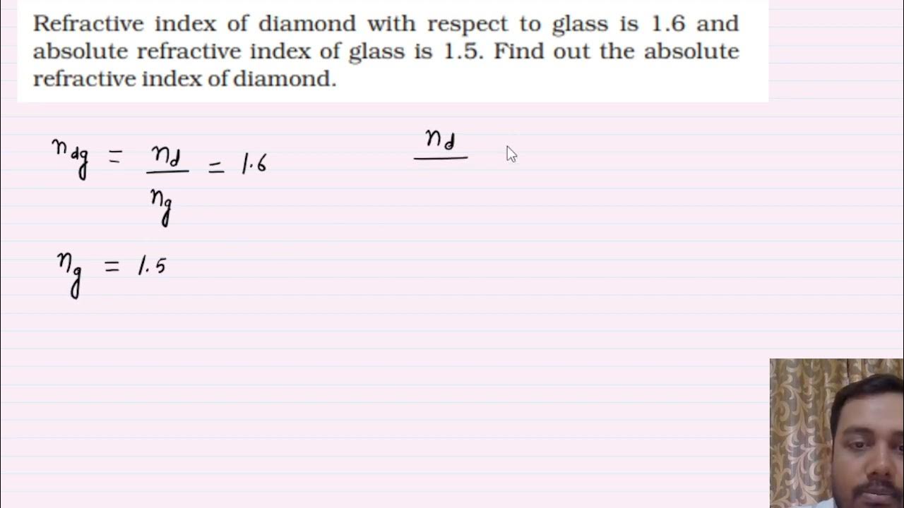 Refractive index of diamond with respect to glass is 1.6 andabsolute