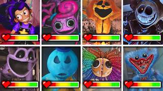 Poppy Playtime: Chapters 1,2,3,4,5 - All BOSSES and Jumpscares With HEALTHBARS