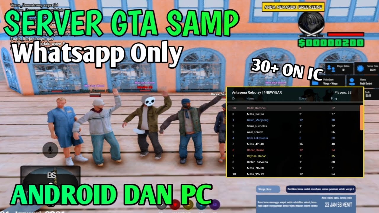 SERVER GTA SAMP WA ONLY RAME PALING RAME !! RIVIEW SERVER GTA SAMP ROLEPLAY INDONESIA
