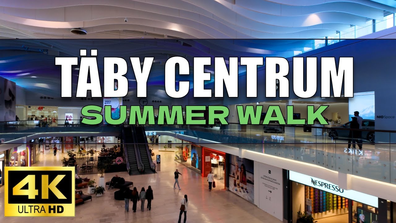 Walk Through Täby Centrum, Stockholm | 4K Walking Tour | Summer Shopping Vibes