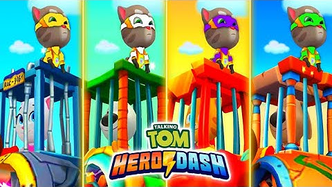 Talking Tom Hero Dash : Super Hero Tom Colourfull Suit _ Saving All Heroes Gameplay (Android, iOS)