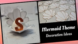 Mermaid theme party decoration ideas \/ birthday banner \/7th Birthday decoration \/DIY  Sea shell \/