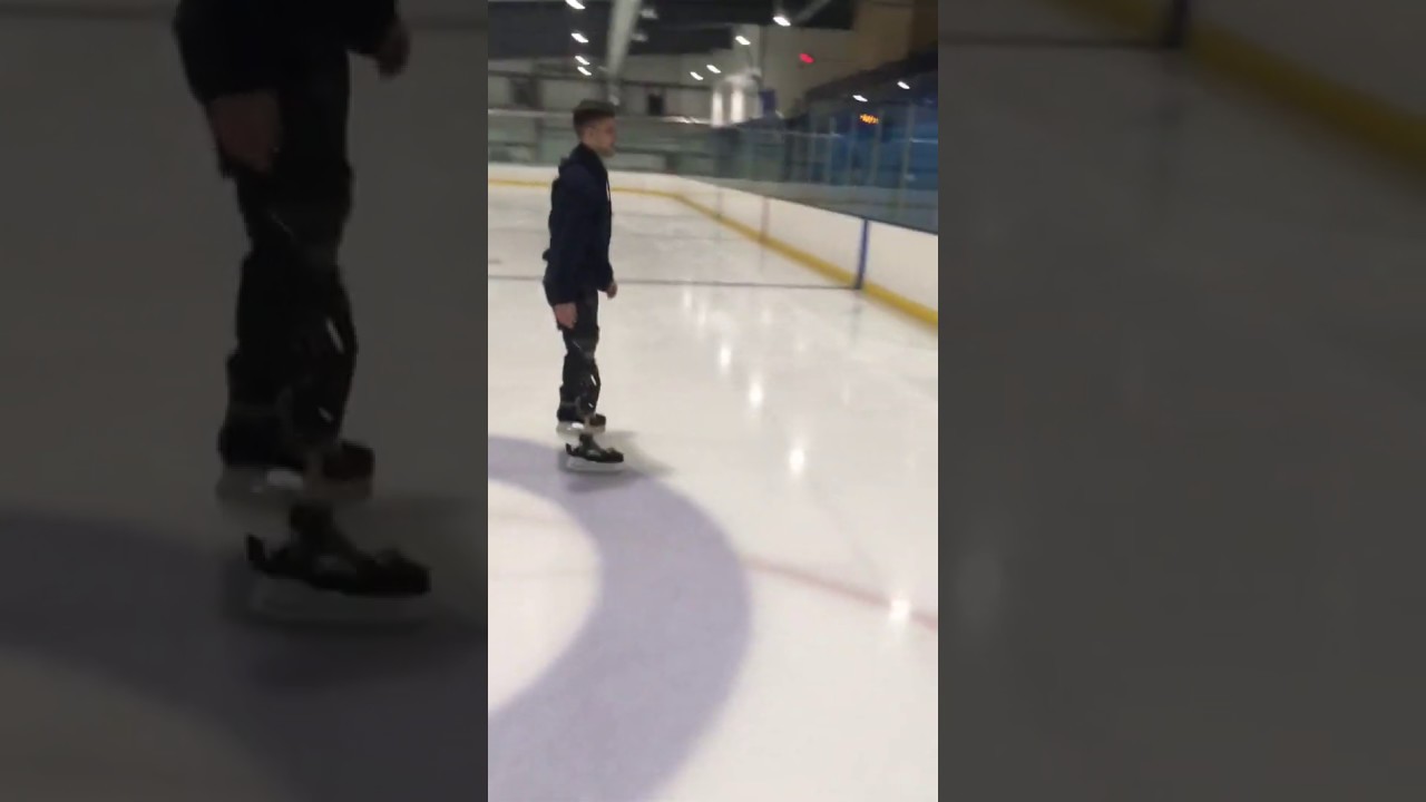 Tyler ice skating on Moto knee 11/29/18