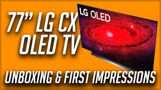 LG CX 77' OLED TV Unboxing and First Impressions | Best TV I've Ever Owned! by TechTalk with Samir 15,868 views 3 years ago 8 minutes, 19 seconds