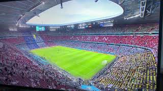 Guy parachutes on to pitch France vs Germany match at the euros 2021