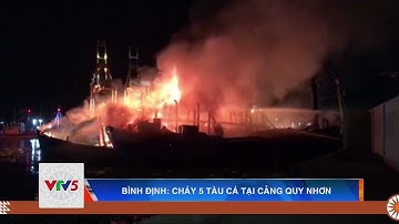 BÌNH ĐỊNH: CHÁY 5 TÀU CÁ TẠI CẢNG QUY NHƠN   | VTV5
