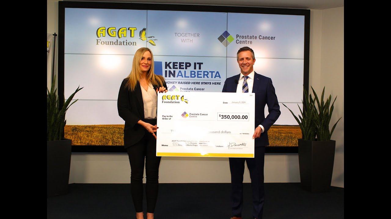 AGAT Foundation Donates $350,000 to the Prostate Cancer Centre |  Full Cheque Presentation