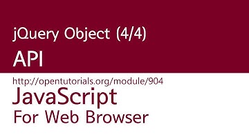 JavaScript - jQuery 객체(4/4) : API