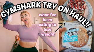 GYMSHARK TRY-ON HAUL | WHAT I&#39;VE BEEN EATING TO LOSE WEIGHT | BACK DOING HOME WORKOUTS!