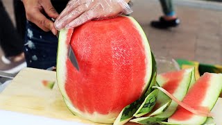 FRUIT NINJA IN KOREA | AMAZING FRUIT CUTTING SKILL - myeongdong night market korea