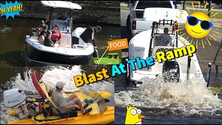 Boat Ramp Shenanigans People Yelling Water Flying Oh Yeah