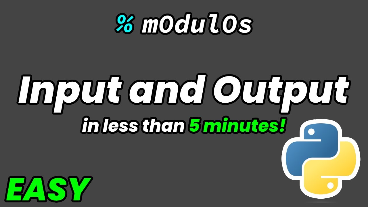 Input and Output In Python In Under 5 Minutes! (Easy Course 2 - Video 4 ...