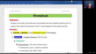 Hemiplegia1 Neurology Dr.A.Mowafy online lecture شرح نيورولوجى د.احمد موافى