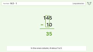 Long Subtraction Problem 14.5-1: Step-by-Step Video Solution