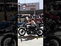 Biker girl on a bonneville bobber 24 bobber triumph bonneville bikergirl shorts motorcycle