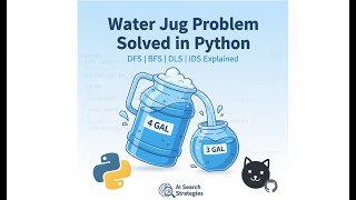 Water Jug Problem Solved Using DFS, BFS, DLS, IDS | Python Code | HSTU | Shovan Prita Paul
