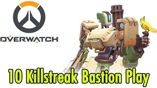 10 Kill Streak Bastion Gameplay Overwatch - Xbeaugaming