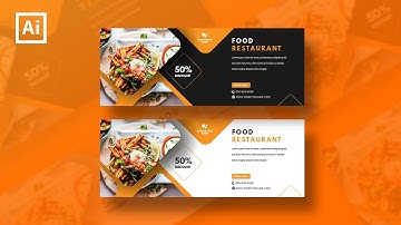 Illustrator Tutorial  | Simple Web Banner Design | Food Restaurant | Free Download