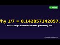 Why 1/7 = 0.142857142857... (and why 142857 is magical) - Here's The Proof