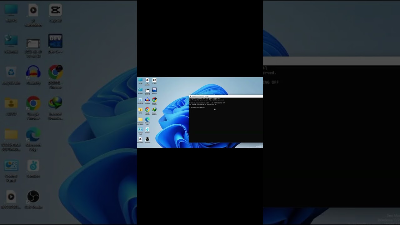 WINDOWS 11 TEST  MODE ENABLE AND DISABLE