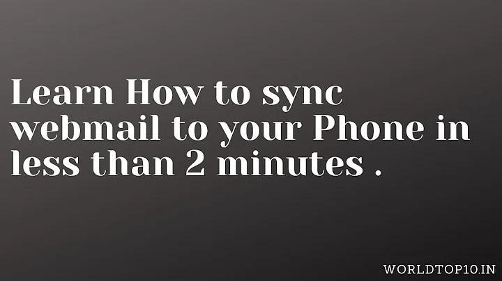 how to configure webmail on android phone | Best way to configure webmail in mobile