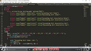 Array Sorting Functions In PHP | Array Sorting By Submit Button
