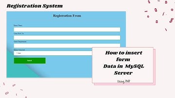 Insert  form data into MySQl database using php |  Php mysql  tutorial  | registration  form part 1