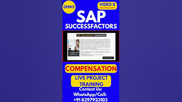 SAP SuccessFactors Compensation Training Online Tutorial Class 8  2025 #sapsuccessfactorstraining
