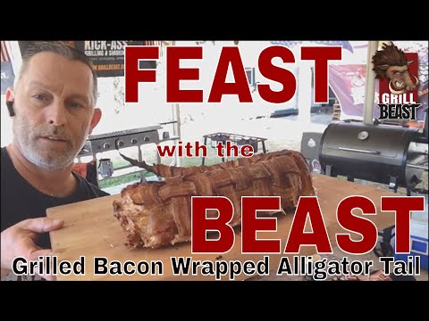 Grilled Bacon Wrapped Alligator Tail ( Aka Gator)