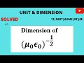9| Unit and Dimension | Class 11 NEET IIT JEE Physics| Dimension of c