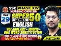 🎯 SSC Nursing Officer English Masterclass | Vocabulary + Idioms + One Word Substitution LIVE