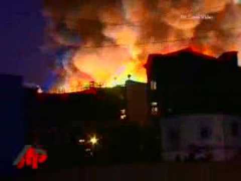 Raw Video: Massive Fire at Universal Studios
